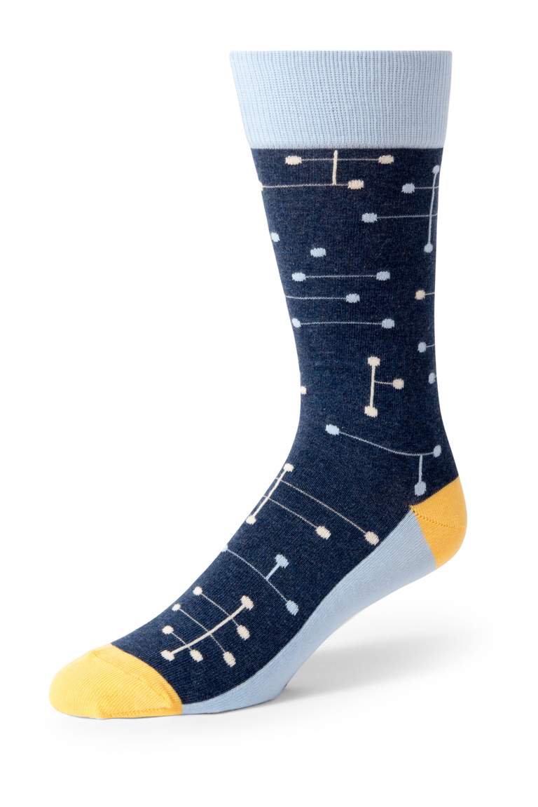 Blue Line Dot Men's Dress Socks