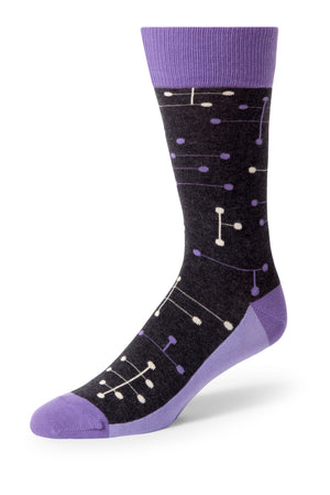 Purple Line Dot Men's Dress Socks
