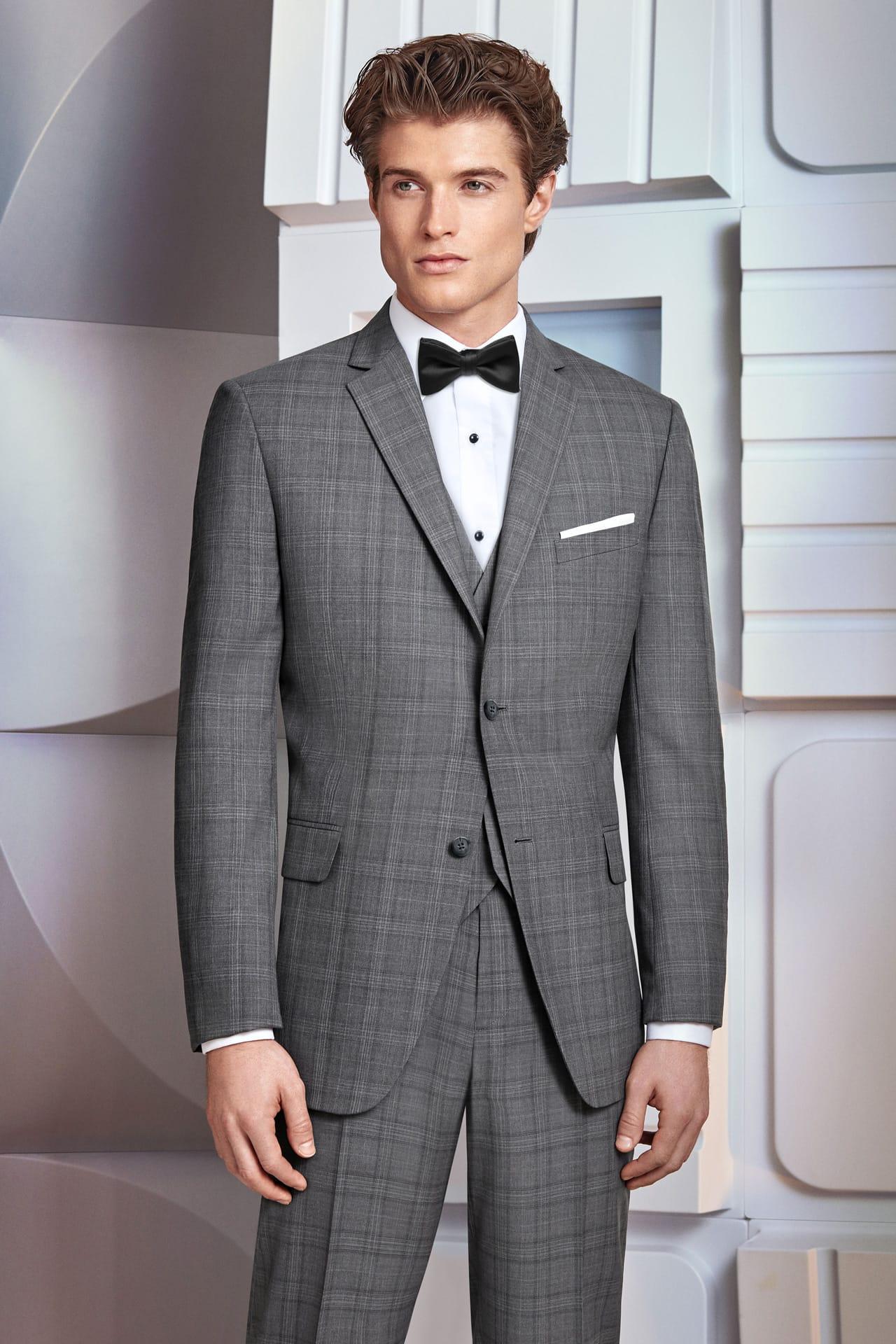 ULTRA SLIM GREY PLAID HAMILTON SUIT